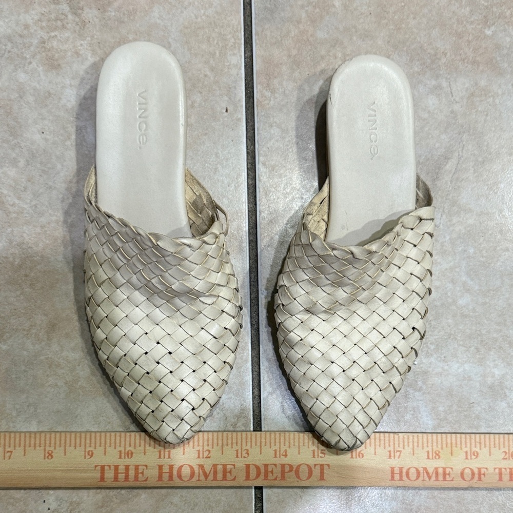Vince Women's cream Woven Mule Sz 7 boho Lagenlook